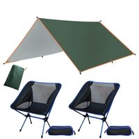 TARP PŁACHTA BIWAKOWA WODOODPORNA TERMICZNA + 2x KRZESŁO TURYSTYCZNE