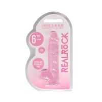 realistyczne dildo z jądrami realrock crystal clear 17 cm