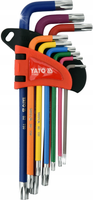 KLUCZE IMBUSOWE KOLOROWE IMBUSY WKRĘTAKI TORX T10-T50mm 9 SZT YATO YT-05633