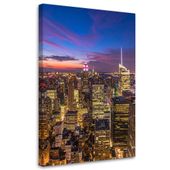 Obraz do salonu sypialni, Nowy Jork w nocy 30x45