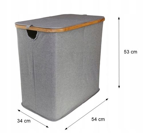 KOSZ NA PRANIE BIELIZNĘ POJEMNIK 100 L Bambus grey na Arena.pl