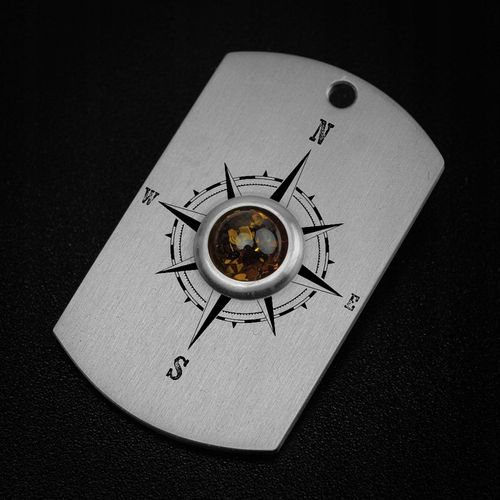 Nieśmiertelnik Tytanowy Naszyjnik Męski z GRAWEREM + ŁAŃCUSZEK i OPAKOWANIE na Arena.pl