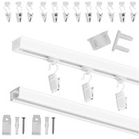 SZYNA SUFITOWA POJEDYNCZA ALUMINIOWA BIAŁA 300CM KARNISZ ŻABKI AGRAFKI RENA