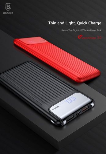 BASEUS THIN DIGITAL POWER BANK 10000MAH BLACK na Arena.pl
