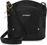 Victoria&Co torebka listonoszka skóra ekologiczna czarny