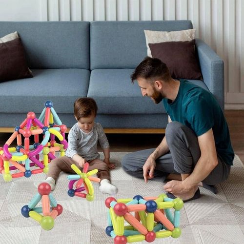 KLOCKI MAGNETYCZNE KONSTRUKCYJNE 42 ELEMENTY MEGA DUŻY ZESTAW EDUKACYJNE na Arena.pl