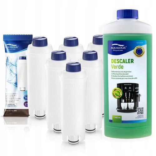 6x Filtr do ekspresu Delonghi AL-S002 + Odkamieniacz Verde 1L na Arena.pl