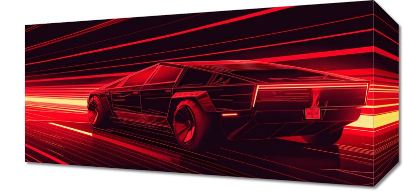 Obraz 40x20cm Prędkość w Czerwonym Neonie zdjęcie 1