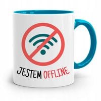 Kubek Błękitny Informatyka Jestem Offline Prezent Z Nadrukiem Ze Zdjęciem