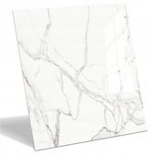 GRES BIAŁY MARMUR CARRARA PŁYTKI PODŁOGOWE ŁAZIENKOWE SALONOWE 60X60 POŁYSK