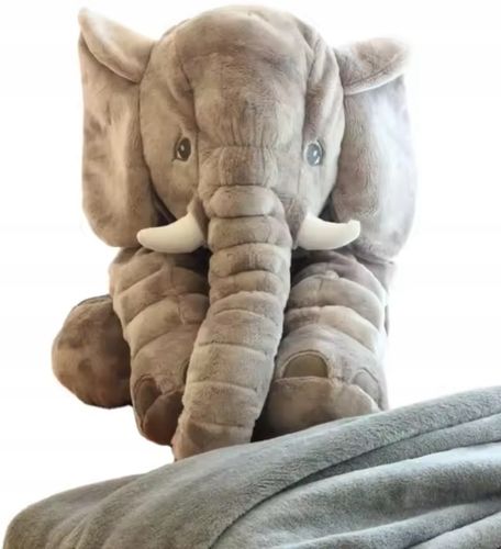 SŁOŃ MASKOTKA Z KOCYKIEM KOCEM XL PODUSZKA 4W1 MUFKA PRZYTULANKA PLUSZAK na Arena.pl