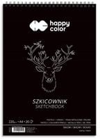 SZKICOWNIK NA SPIRALI A4 220G HAPPY COLOR CZARNY 5902979002229