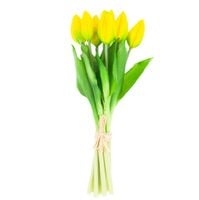 cv08289-4 tulipany bukiet gumowe kwiaty jak żywe lux 9szt