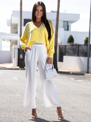 COCOMORE Sweterek Bluzka V Żółty na Arena.pl