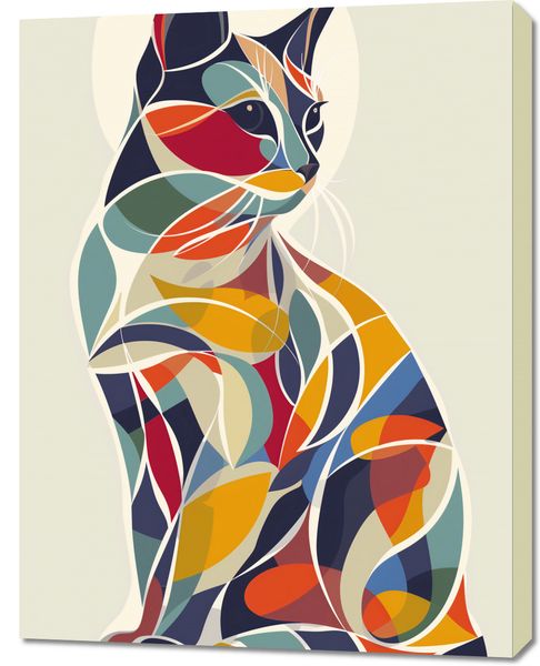 Obraz 70x90cm Kalejdoskopowy Kot zdjęcie 1