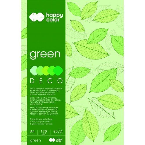 BLOK A4 170G DECO GREEN HAPPY COLOR zdjęcie 1