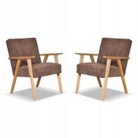 Fotel PRL zestaw retro vintage SOLER Family Meble brązowy sztruks Anafi