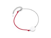 Bransoletka szczęścia celebrytka kółko kółeczko circle coin bawełna srebro 925 Z1655B_R