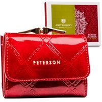 niewielki, skórzany portfel damski na bigiel i zatrzask - peterson