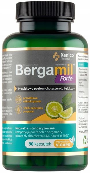 Bergamil Forte 90 kapsułek Cholesterol LDL Polifenole Xenico Mikrokrążenie zdjęcie 2