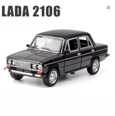 Metalowy Model samochodu LADA 2106 Czarna 1:24 Metalowa dźwięki LED PREZENT