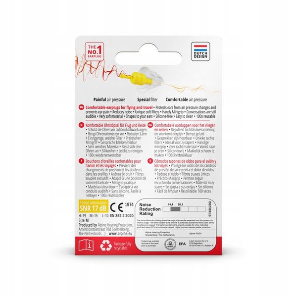 Zatyczki do uszu, do samolotu, , zmiany ciśnienia, ALPINE FlyFit, zdjęcie 4