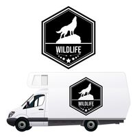 NAKLEJKA NA SAMOCHÓD wilk KAMPER przyczepę kempingową camper auto 70 cm