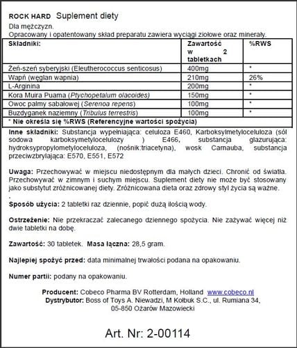 Supl.diety Rock Hard (30 CAPS) na Arena.pl