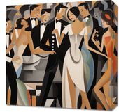 Obraz 50x50cm Bal w Art Deco