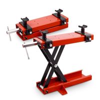 19740 podnośnik motocyklowy korbowy czerwony do garażu składany stabilny