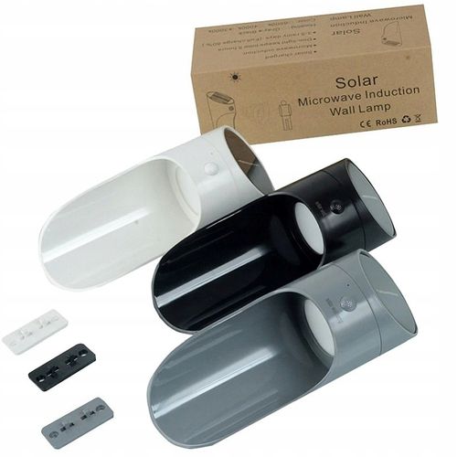 Lampa kinkiet zewnętrzny solarny LED czarny/szary na Arena.pl