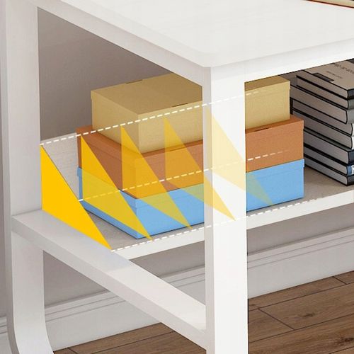 BIURKO KOMPUTEROWE MŁODZIEŻOWE BIAŁE STYL SKANDYNAWSKI DUŻE PÓŁKI na Arena.pl