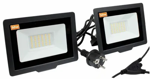 Halogen LED 2x 50W + Statyw Budowlany + Pokrowiec na Arena.pl