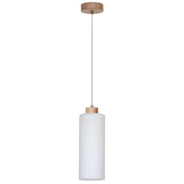Loftowa lampa wisząca ZEFIR 113860174 zwis szklany przezroczysty drewno zdjęcie 2