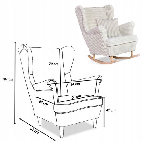 Fotel uszak Rene bujany skandynawski Family Meble sztruks beżowy TOP na Arena.pl