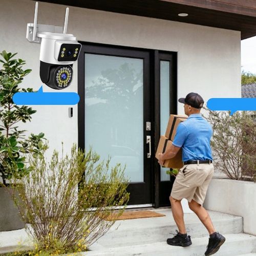 PODWÓJNA KAMERA WIFI IP SMART ZEWNĘTRZNA OBROTOWA QHD 2x 4MP ZOOM APLIKACJA na Arena.pl