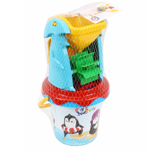 Zestaw Do Wody Piasku Wiaderko Wiadro Pingwin Łopatka Foremki Ruchome Koło na Arena.pl