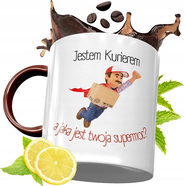 Kubek Bordowy Dla Kuriera Na Urodziny Prezent Z Nadrukiem Ze Zdjęciem zdjęcie 1