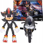 SONIC 3 THE HEDGEHOG FIGURKA SHADOW + CZARNY MOTOCYKL ZESTAW RUCHOME KOŁA