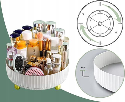 ORGANIZER OBROTOWY na Kosmetyki POJEMNIK na PERFUMY PĘDZLE Make-up 360 na Arena.pl