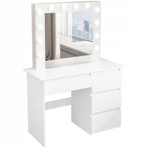 TOALETKA DO MAKIJAŻU WIZAŻU KOSMETYCZNA Z LUSTREM LED NOWOCZESNA LOFT na Arena.pl