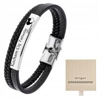 Bransoletka męska dla Taty skórzana Prezent na Dzień Ojca grawer BLINGART