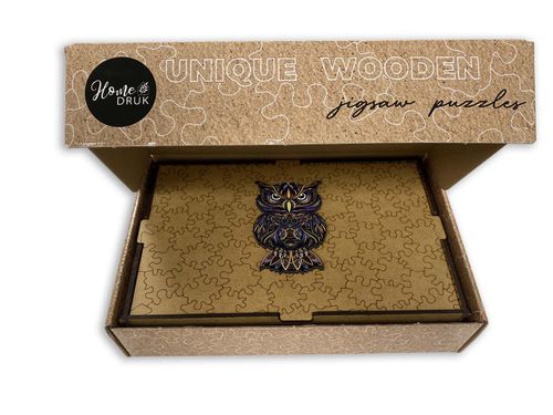 Puzzle Drewniane dla dzieci owa 2 Owl  2 w pudełku dewnianym na Arena.pl