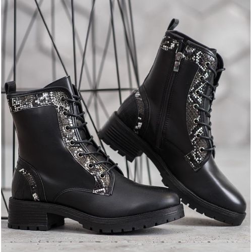 Sznurowane Workery Snake Print r.36 na Arena.pl