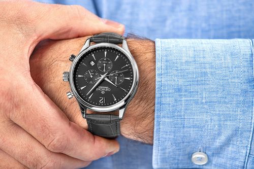 zegarek męski giewont chronograph sapphire czarno srebrny gw6310-a2 na Arena.pl