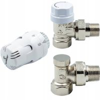 ZESTAW TERMOSTATYCZNY KĄTOWY 1/2" ZASILAJĄCY POWROTNY GŁOWICA DO GRZEJNIKA