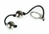 rocks-off love balls stalowe kulki treningowe z silikonowym łącznikiem 25mm