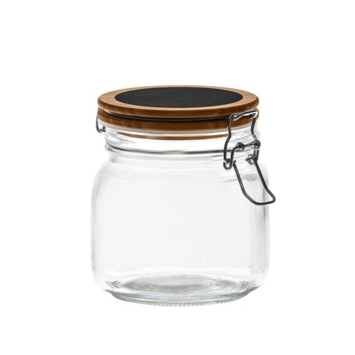 SŁOIK SZKLANY KWADRATOWY Z KLIPSEM KLAMRĄ DO PODPISANIA KREDĄ ARON 0,75 L na Arena.pl