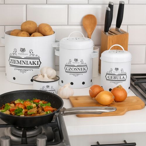 POJEMNIKI NA ŻYWNOŚĆ CZOSNEK CEBULA ZIEMNIAKI ZESTAW POJEMNIKÓW na Arena.pl