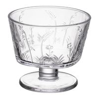 Pucharek HOLLY do lodów i deserów 290ml na stopce bezbarwny tłoczony wzór 2